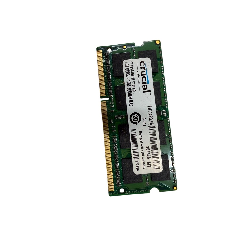 Crucial 4GB DDR3L-1066 SODIMM Mac RAM Memory CT4G3S1067M.C16FKD PC3-8500 Laptop